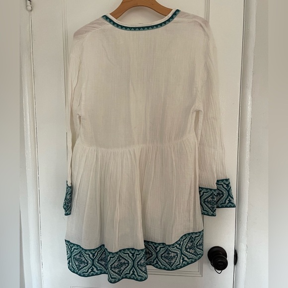 Zara embroidered white and green bohemian dress small - Picture 11 of 11